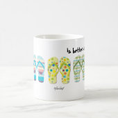 ビーチビーチサンダル人生はビーチで良い。 コーヒーマグカップ (中央)