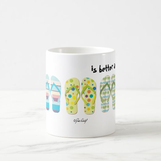 ビーチビーチサンダル人生はビーチで良い。 コーヒーマグカップ (中央)