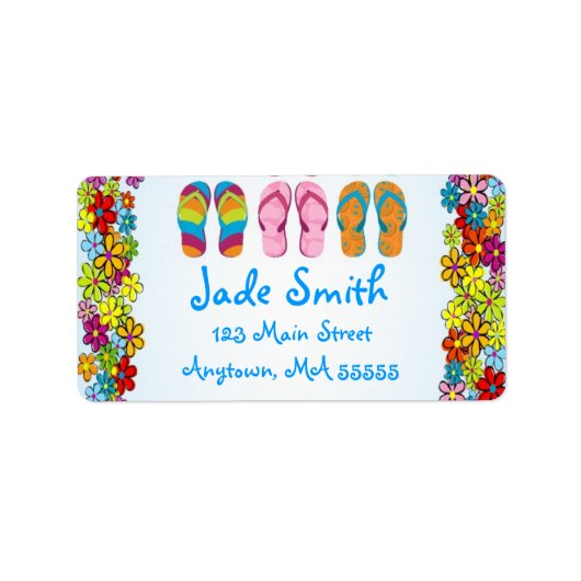 ビーチビーチサンダル住所 シール (正面)