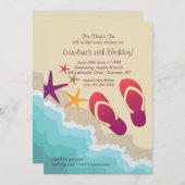 ビーチビーチサンダル招待状 招待状 (正面/裏面)