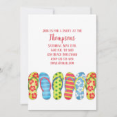 ビーチビーチサンダル熱帯カラフルパーティー 招待状 (正面)