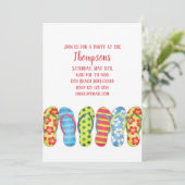 ビーチビーチサンダル熱帯カラフルパーティー 招待状 (スタンド正面)