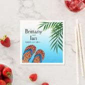 ビーチビーチサンダル結婚ズカクテルパーティー スタンダードカクテルナプキン (インサイチュ)