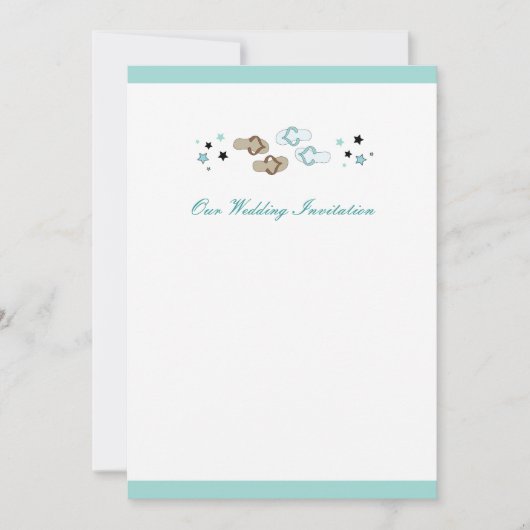 ビーチビーチサンダル結婚式招待状 招待状 (正面)