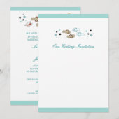 ビーチビーチサンダル結婚式招待状 招待状 (正面/裏面)