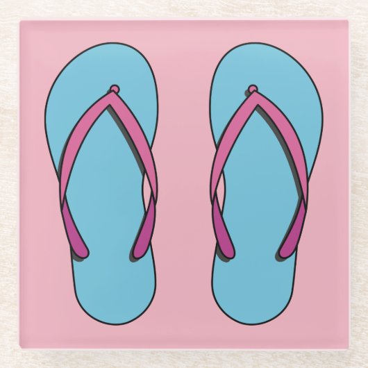 ビーチビーチサンダル ガラスコースター (正面)