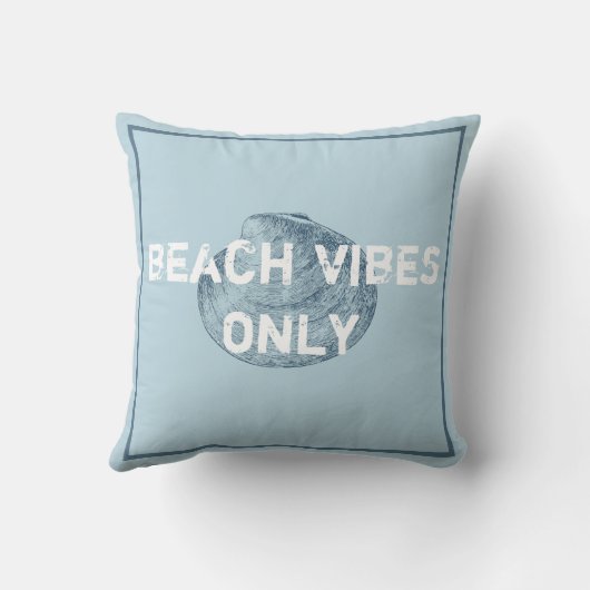 ビーチビーブスのみ動揺してフォントブルー クッション (裏面)