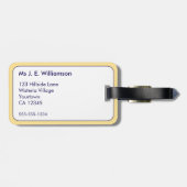 ビーチビーブスストライプのイエローホワイトモノグラム ラゲッジタグ (裏面横)