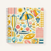 ビーチビーブススパイラルノート – コースタルインスピレーション ノートブック (正面)