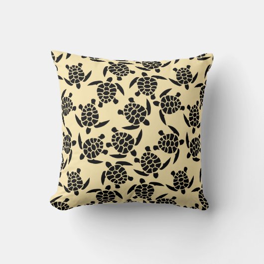 ビーチビーブモチーフ |ウミガメ模様 クッション (正面)