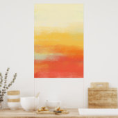 「ビーチビーブ」クールサマーカラー抽象芸術アート ポスター (キッチン)