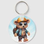 ビーチビーベアで晴れた冒険 – おもしろい準備 キーホルダー (正面)