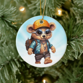 ビーチビーベアで晴れた冒険 – おもしろい準備 セラミックオーナメント