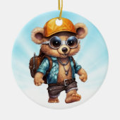 ビーチビーベアで晴れた冒険 – おもしろい準備 セラミックオーナメント (正面)