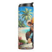 ビーチビーベアで晴れた冒険 – おもしろい準備 タンブラー (回転左)