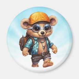 ビーチビーベアで晴れた冒険 – おもしろい準備 マグネット