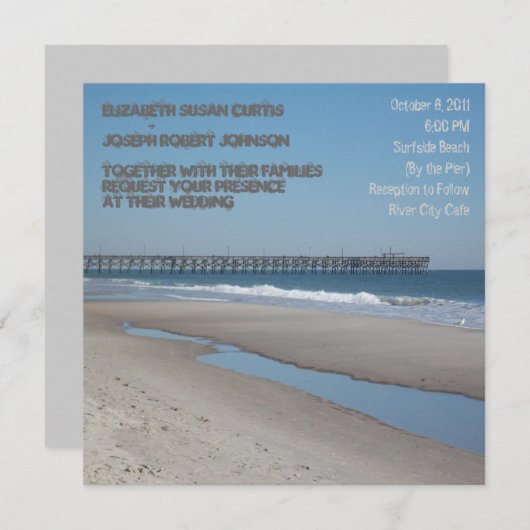 ビーチピア結婚式招待状 招待状 (正面/裏面)