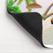 ビーチピクニックボートブッシュパームツリーズビーチ椅子 マウスパッド (コーナー)