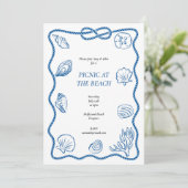 ビーチピクニック招待状 招待状 (スタンド正面)
