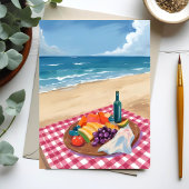 ビーチピクニック | 海岸の絵画カード