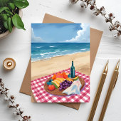 ビーチピクニック | 海岸の絵画カード