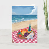 ビーチピクニック | 海岸の絵画 カード (正面)