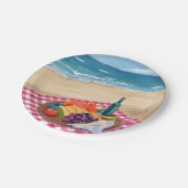 ビーチピクニック | 海岸の絵画 ペーパープレート (アングル)