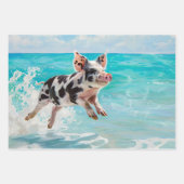 ビーチピグスイミングデコップ ラッピングペーパーシート (正面)