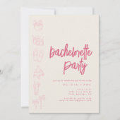 ビーチピンクバチェロレッテ招待状 招待状 (正面)