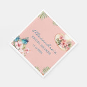 ビーチピンクフラワートロピカルブライダルシャワー スタンダードランチョンナプキン (角)