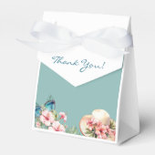 ビーチピンクフローラブルー熱帯ブライダルシャワー フェイバーボックス (正面サイド)