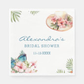 ビーチピンクフローラ熱帯ブライダルシャワー スタンダードランチョンナプキン (正面)