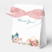 ビーチピンクフローラ熱帯ブライダルシャワー フェイバーボックス (正面サイド)