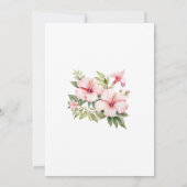 ビーチピンクフローラ熱帯ブライダルシャワー 招待状 (裏面)