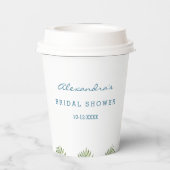 ビーチピンクフローラ熱帯ブライダルシャワー 紙コップ (裏面)
