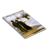 ビーチピープル歩く&ボーツヴァンゴッホファインアート ノートブック (右側)