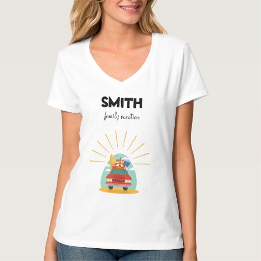 ビーチファミリーバケーションマッチング Tシャツ (正面)