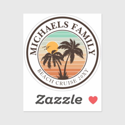 ビーチファミリー懇親会カスタムクルーズサマーバケーション シール (シート)