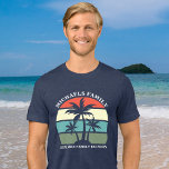 ビーチファミリー懇親会クールパームツリーサンセット トライブレンドＴシャツ<br><div class="desc">可愛いマッチング夏の家族の懇親会ビーチ休暇トリブレンドTシャツパパとグランドパ島クルーズや熱帯海辺の旅行で衣服に。海の夕日の前に美しいヤシかわいらしの木を備える。グループカスタム内のすべての男性が一致する完璧なティー。年カスタマイズ名と共に</div>