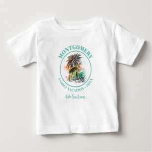 ビーチファミリー懇親会サマーバケーション ベビーTシャツ