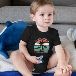 ビーチファミリー懇親会サンセットカスタムキュートバケーション ベビーボディスーツ