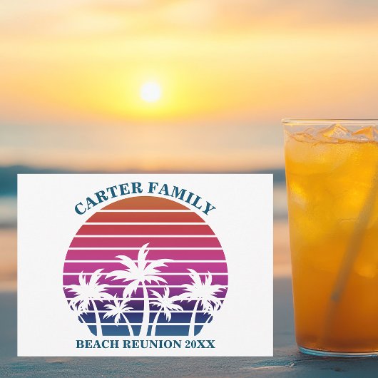 ビーチファミリー懇親会トロピカルパームツリーカスタム 招待状