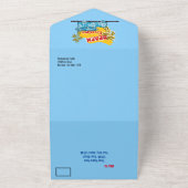 ビーチファミリー懇親会招待状 オールインワン招待状 (外側)