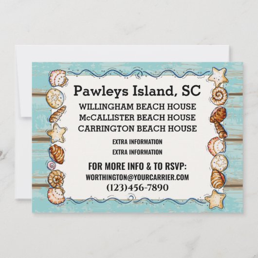 ビーチファミリー懇親会等招待状テンプレート 招待状 (裏面)