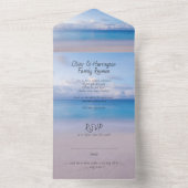 ビーチファミリ懇親会招待状とRSVP オールインワン招待状 (内側)