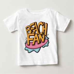 ビーチファンタイポグラフィベビー ベビーTシャツ
