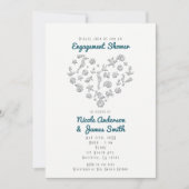 ビーチフィズダイヤモンドエレガントハートモダン 招待状 (正面)