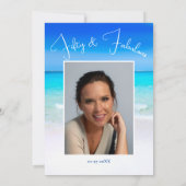 ビーチフィフティと素晴らしい写真誕生日 招待状 (裏面)