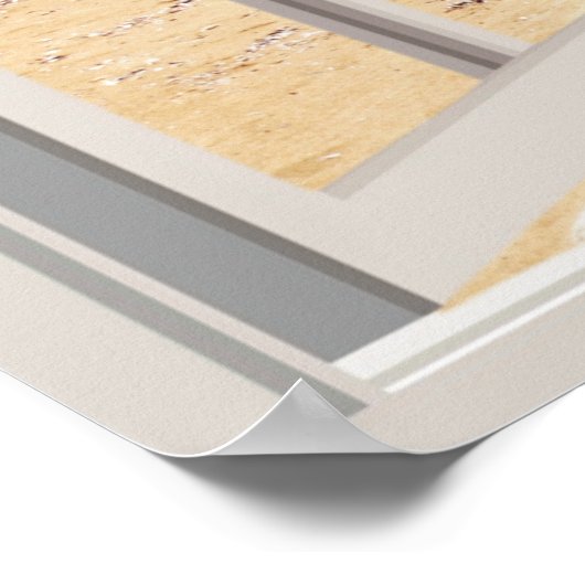 ビーチフェイクウィンドウホームオフィスの壁の装飾ポスター ポスター (角)