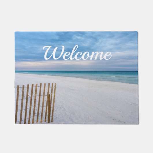 ビーチフェンスモーニングデスティンフロリダウェルカムドオーマット ドアマット (正面)
